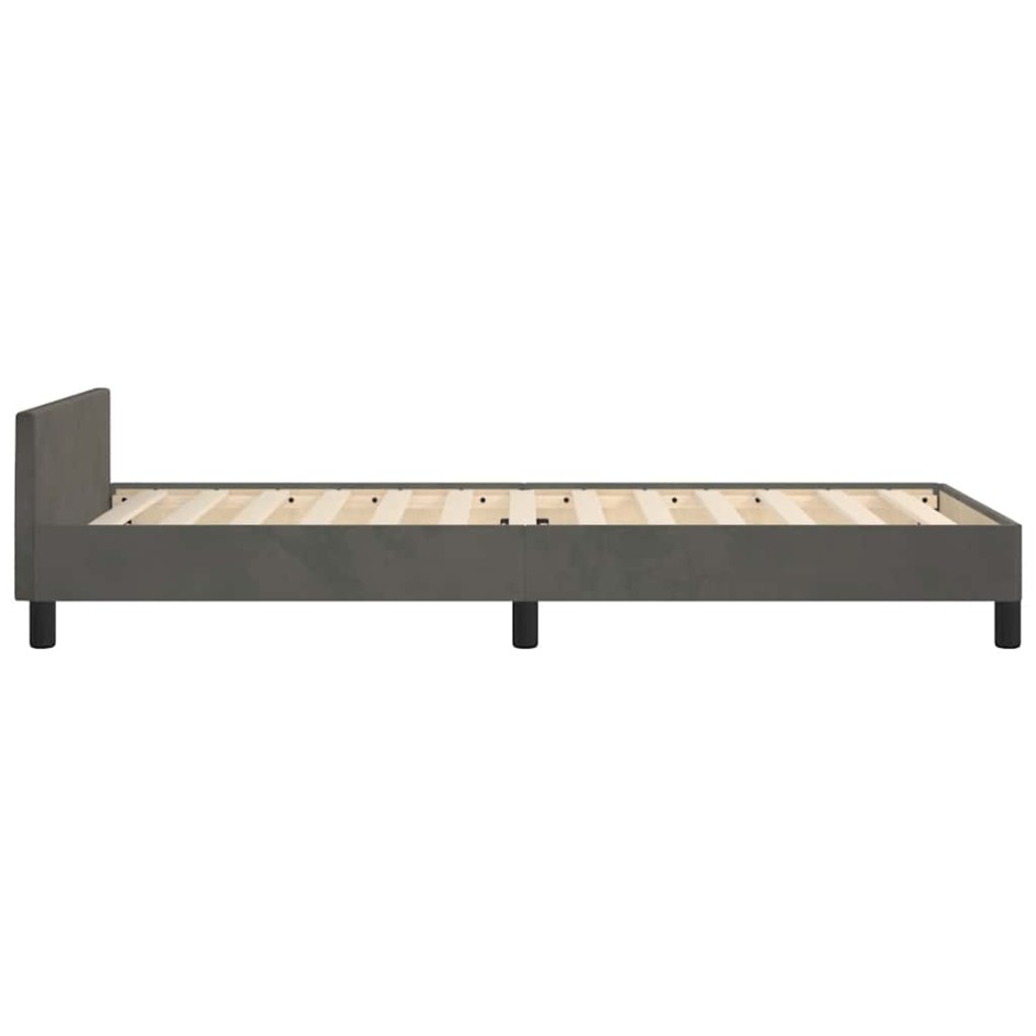 Estructura de cama sin colchón terciopelo gris oscuro 90x190
