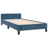 Estructura de cama sin colchón terciopelo azul oscuro