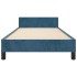 Estructura de cama sin colchón terciopelo azul oscuro