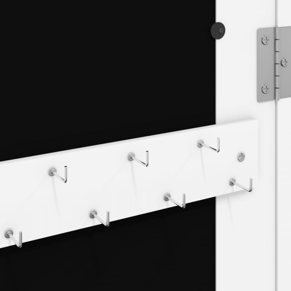 Espejo con joyero de pared blanco 30x8,5x90