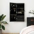 Espejo con joyero de pared negro 37,5x10x90
