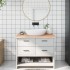 Encimera de baño madera maciza sin tratar 100x50x(2-4)