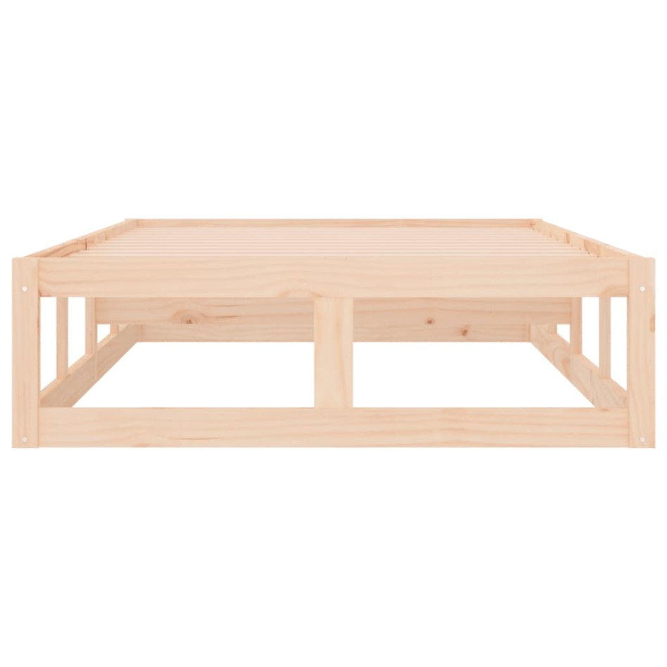 Estructura de cama individual pequeña madera maciza 75x190