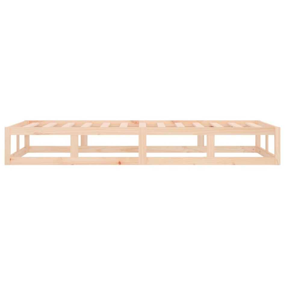 Estructura de cama individual pequeña madera maciza 75x190