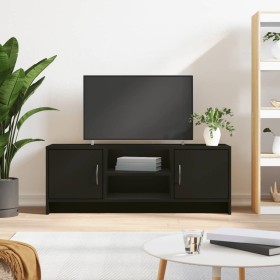 Mueble de TV madera de ingeniería negro 102x30x37,5