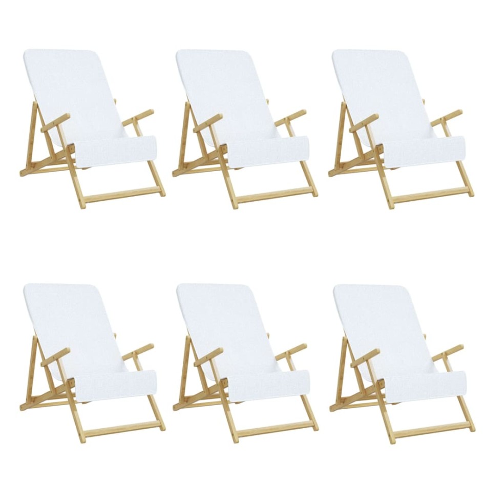 Toallas de playa 6 uds tela blanco 400 g/m² 60x135