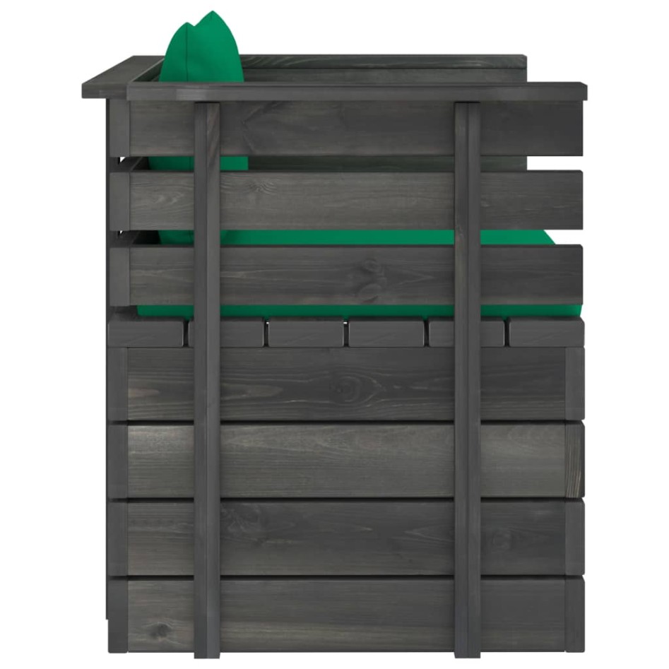 Sillón de jardín con cojines madera de