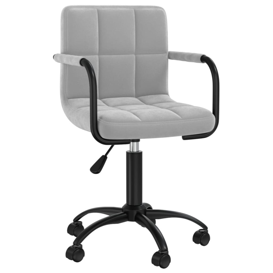 Silla de oficina giratoria de terciopelo gris