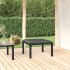 Reposapiés de jardín con cojín ratán sintético negro y