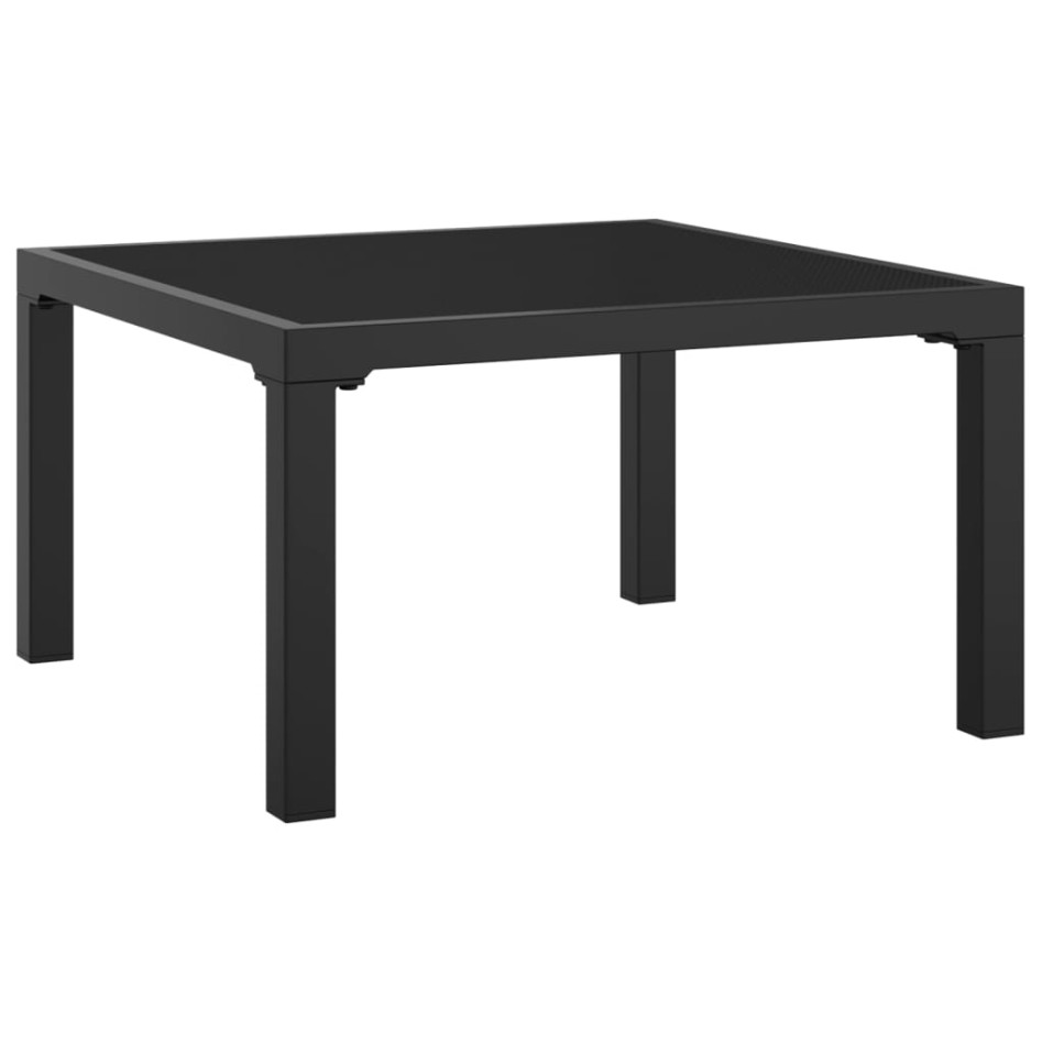 Reposapiés de jardín con cojín ratán sintético negro y