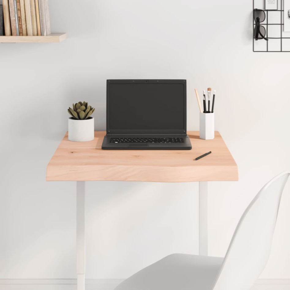 Tablero de mesa madera maciza roble sin tratar 60x60x(2-6)