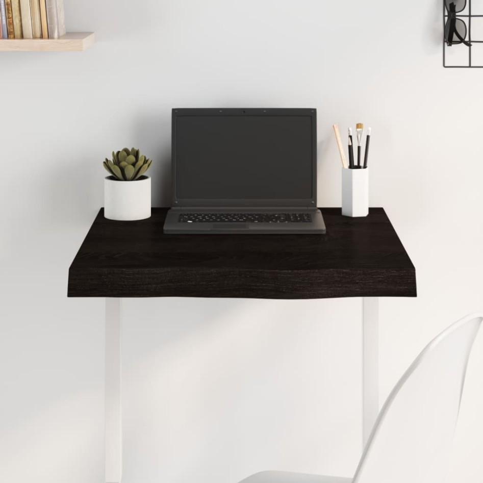 Tablero mesa madera roble tratada marrón oscuro 60x60x(2-6)