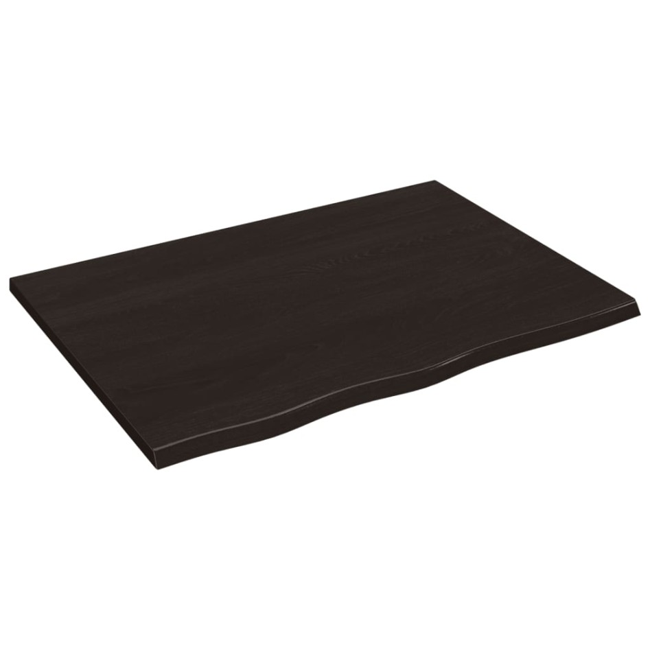 Tablero de mesa madera roble tratada marrón oscuro 80x60x2
