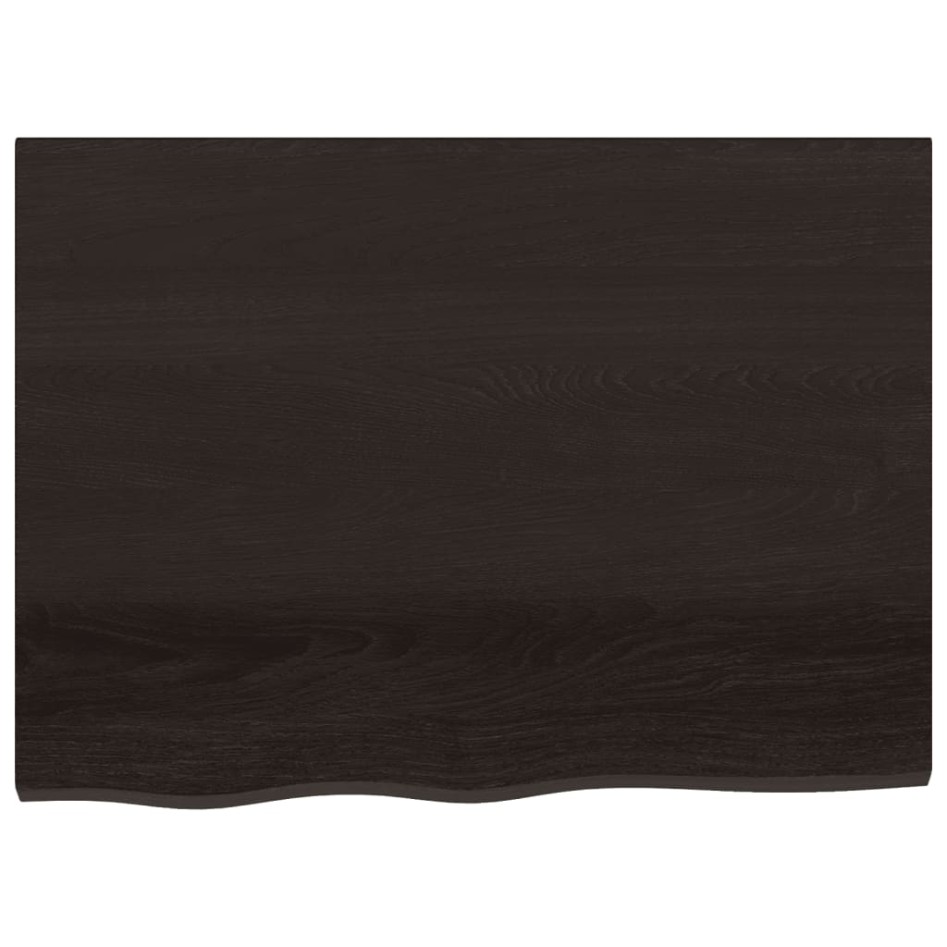 Tablero de mesa madera roble tratada marrón oscuro 80x60x2