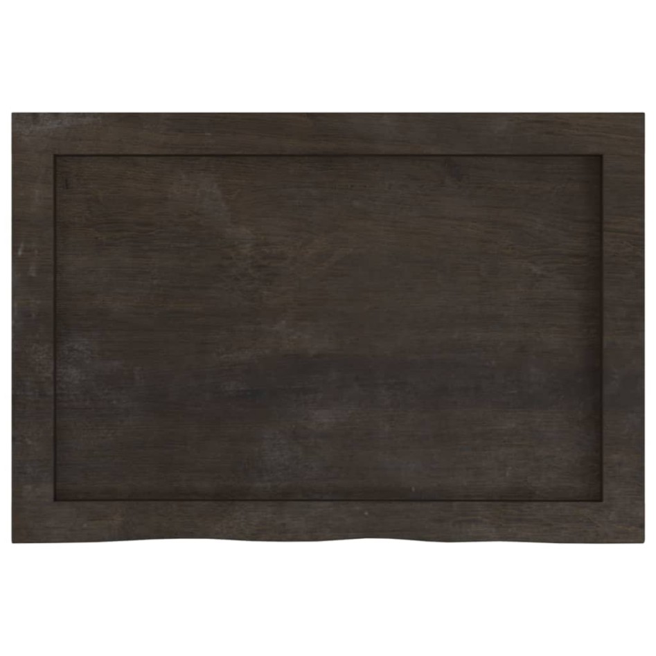 Tablero mesa madera roble tratada marrón oscuro 60x40x(2-4)