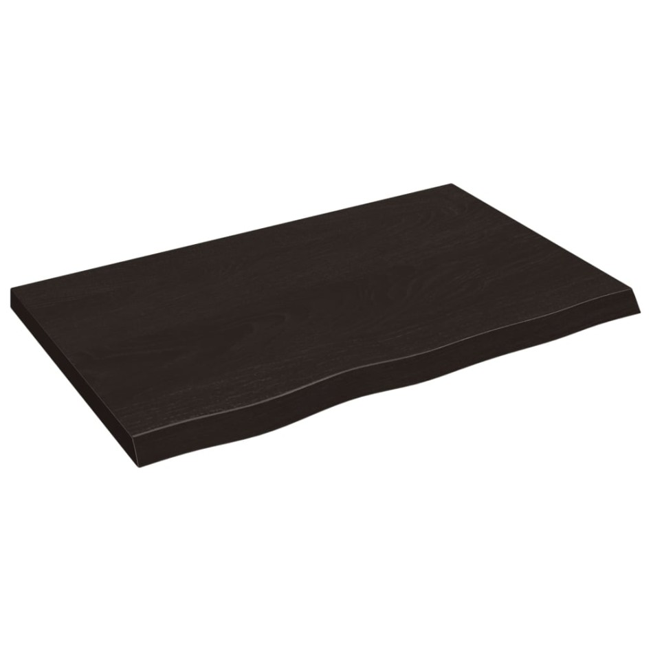 Tablero mesa madera roble tratada marrón oscuro 80x50x(2-4)