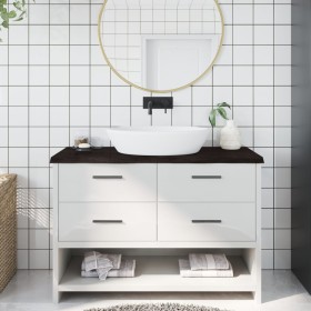 Encimera de baño madera tratada marrón oscuro 120x50x(2-4)