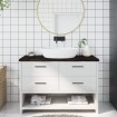 Encimera de baño madera tratada marrón oscuro 120x50x(2-4) cm