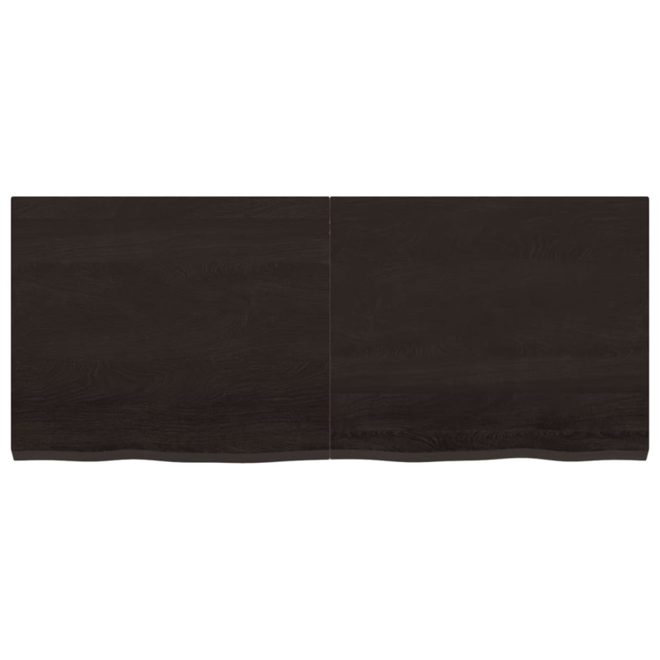 Encimera de baño madera tratada marrón oscuro 120x50x(2-4)