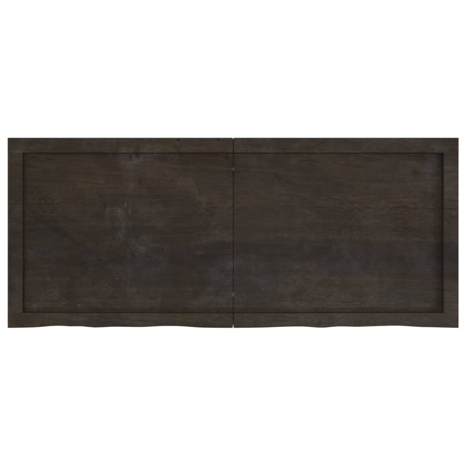 Encimera de baño madera tratada marrón oscuro 120x50x(2-4)