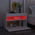 Mesita de noche luces LED 2 uds contrachapada blanco