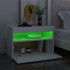 Mesita de noche luces LED 2 uds contrachapada blanco