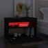 Mesitas de noche luces LED 2 uds contrachapada negro
