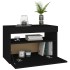 Mesitas de noche luces LED 2 uds contrachapada negro