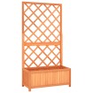 Jardinera enrejada de jardín madera de abeto marrón 70x30x135cm