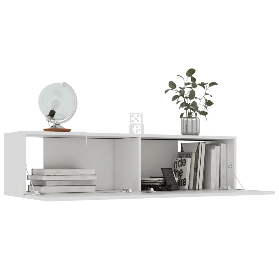 Mueble de TV madera de ingeniería blanco 120x30x30