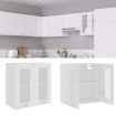 Armario colgante vidrio y madera ingeniería blanco 60x31x60 cm