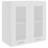 Armario colgante vidrio y madera ingeniería blanco 60x31x60