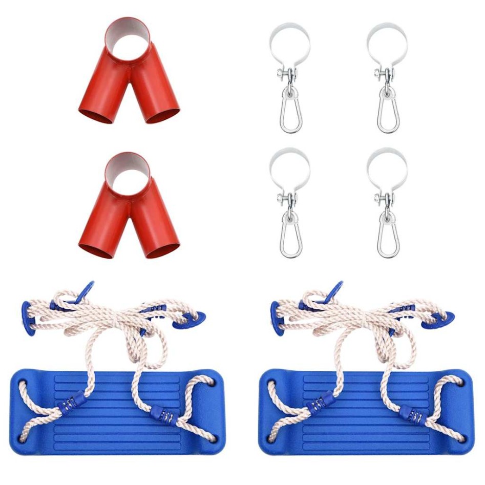 Columpios con cuerdas 2 unidades polietileno azul 38x16