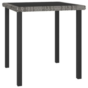 Mesa de comedor para jardín ratán sintético gris 70x70x73
