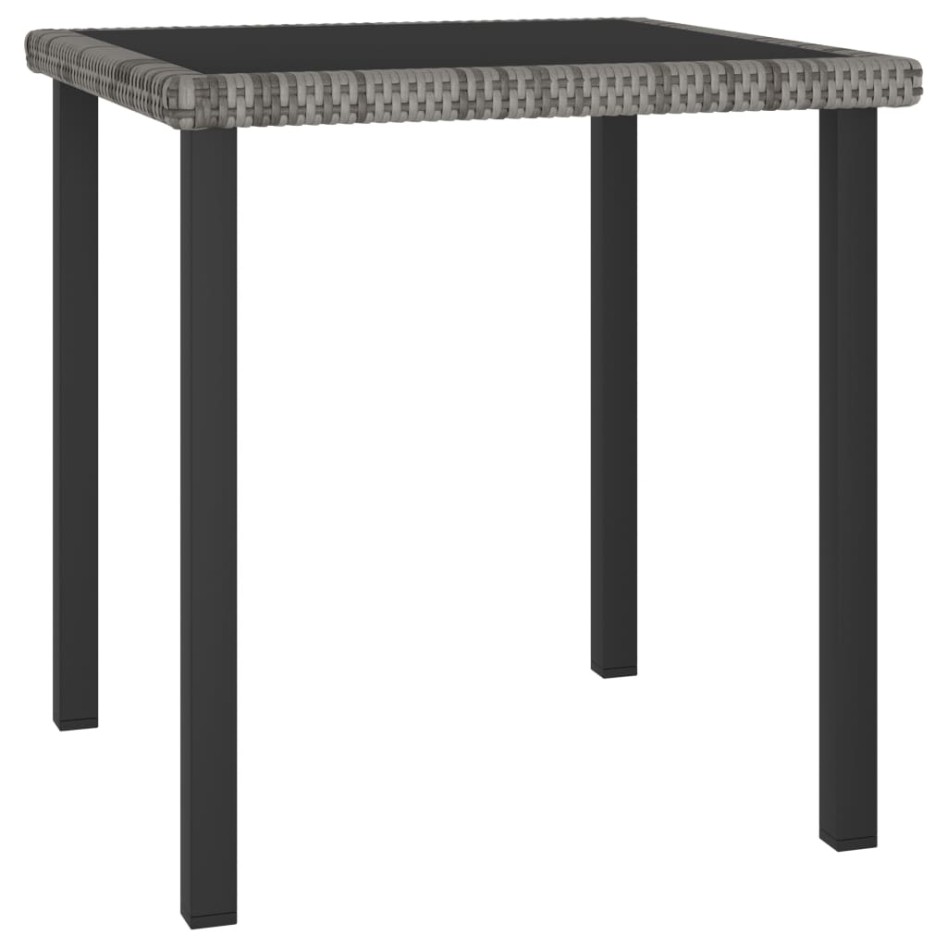 Mesa de comedor para jardín ratán sintético gris 70x70x73