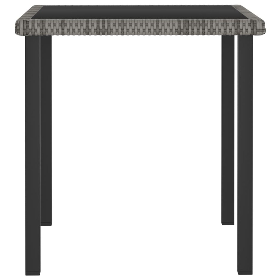 Mesa de comedor para jardín ratán sintético gris 70x70x73