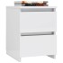 Mesitas de noche 2 uds aglomerado blanco brillante 30x30x40