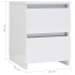 Mesitas de noche 2 uds aglomerado blanco brillante 30x30x40