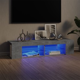 Mueble de TV con luces LED gris hormigón 135x39x30