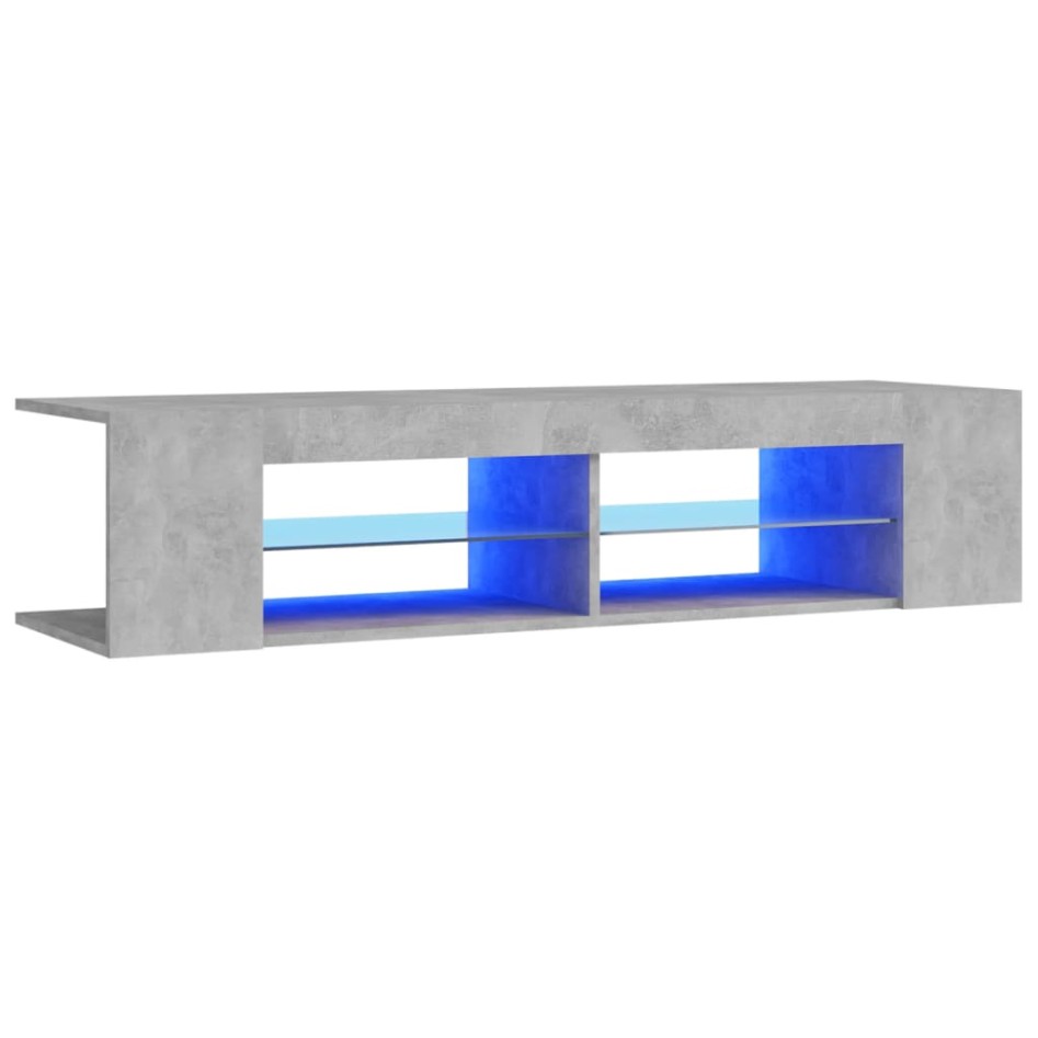 Mueble de TV con luces LED gris hormigón 135x39x30