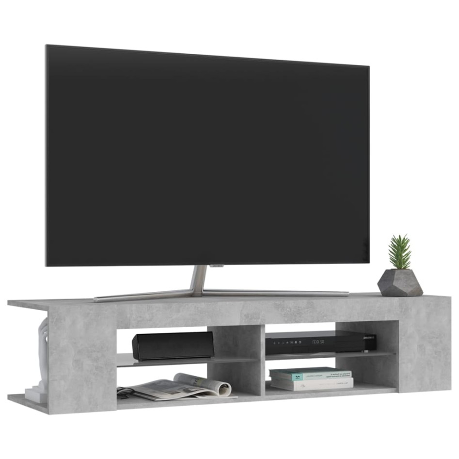 Mueble de TV con luces LED gris hormigón 135x39x30