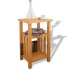 Mesa auxiliar con estante de madera de roble maciza