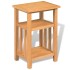 Mesa auxiliar con estante de madera de roble maciza