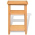 Mesa auxiliar con estante de madera de roble maciza