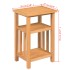 Mesa auxiliar con estante de madera de roble maciza
