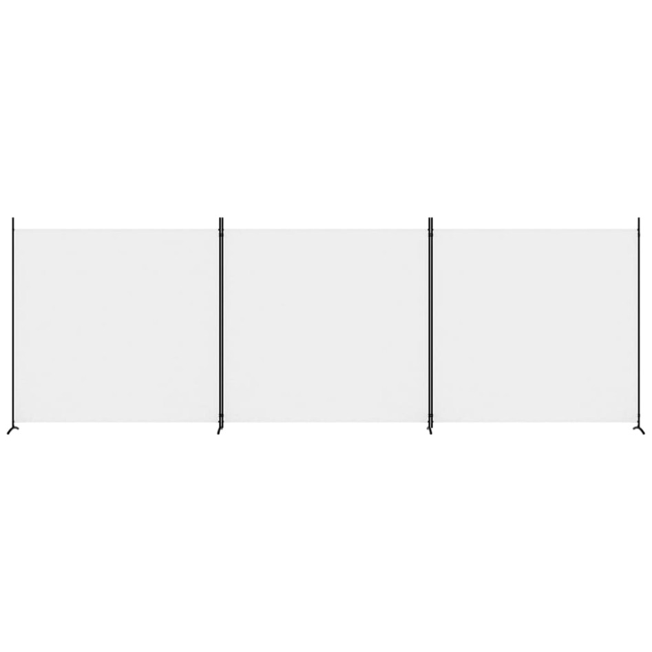 Biombo divisor de 3 paneles de tela blanco 525x180