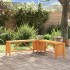 Banco de jardín con 2 jardineras acacia maciza 117x117x40