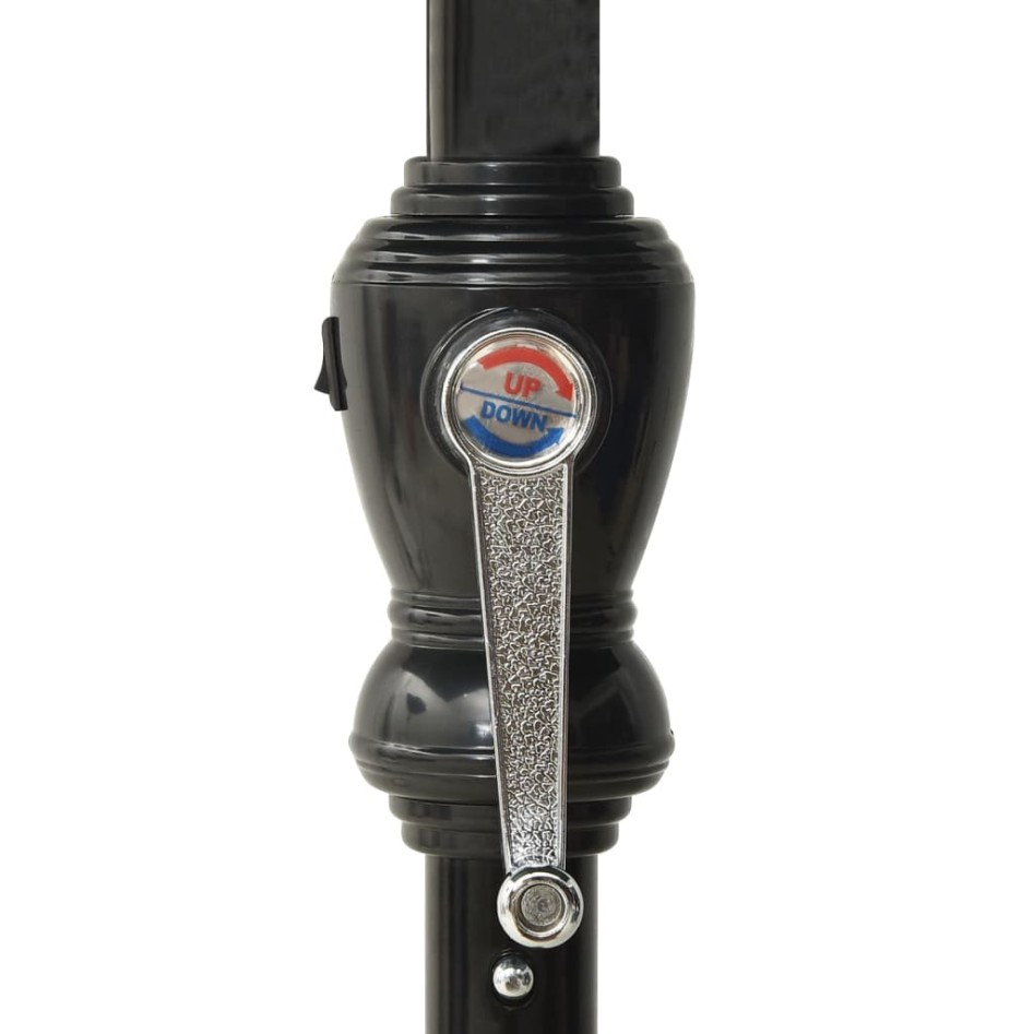 Sombrilla de jardín con LED y palo de acero taupe 2x3