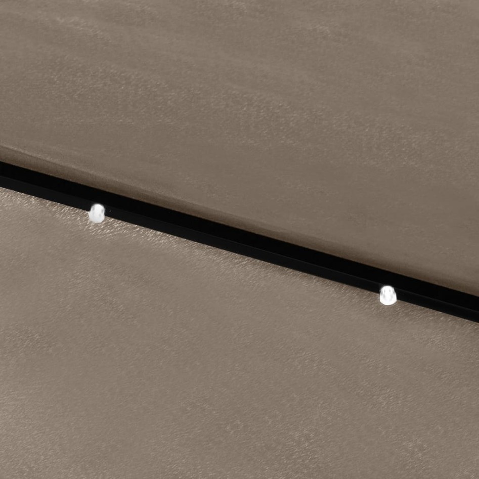 Sombrilla de jardín con LED y palo de acero taupe 2x3