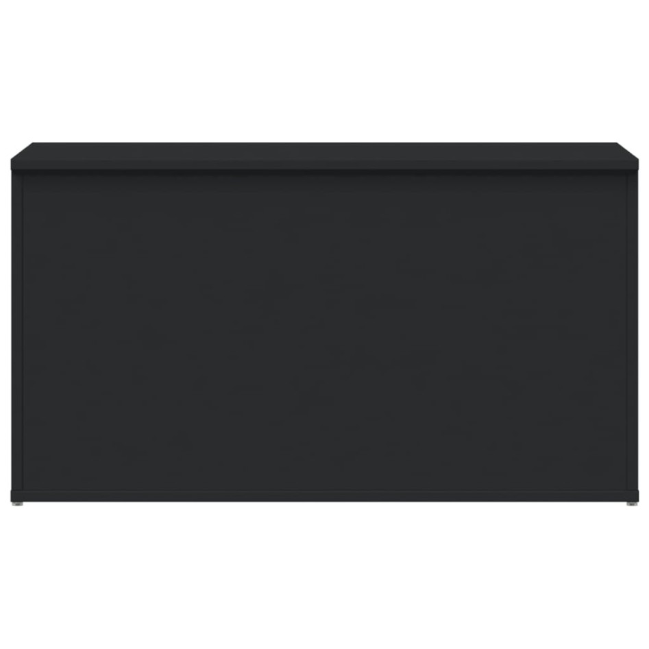 Baúl de almacenamiento madera contrachapada negro 84x42x46
